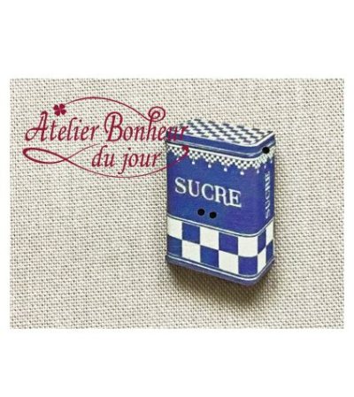 画像2: シュガーボックス・ブルー フランス 製 木製ボタン アトリエ ボヌール ドゥ ジュール