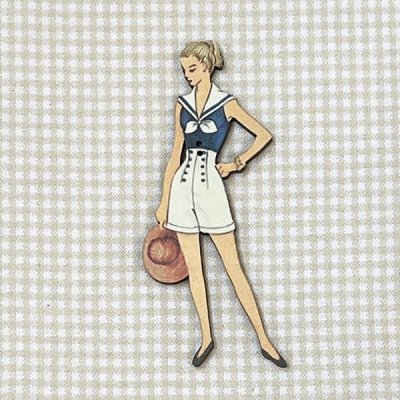 画像2: ショートパンツの女性 フランス 製 木製ボタン アトリエ ボヌール ドゥ ジュール