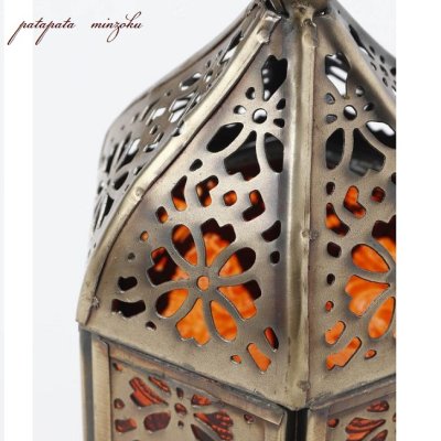 画像2: モロッコ スタイル テーブル キャンドルスタンド S オレンジ