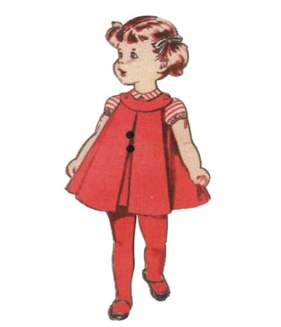 画像2: 赤いドレスの女の子 フランス 製 木製ボタン アトリエ ボヌール ドゥ ジュール