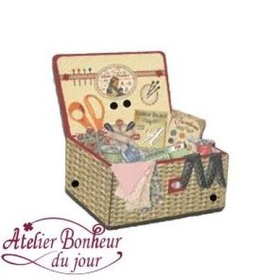 画像2: 裁縫箱 フランス 製 木製ボタン アトリエ ボヌール ドゥ ジュール