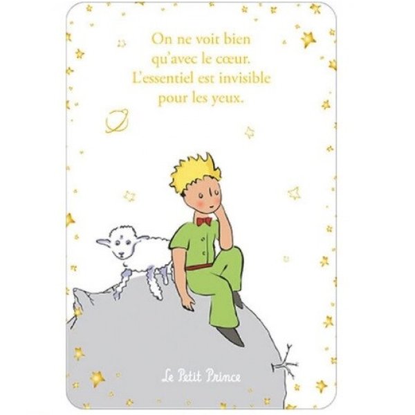 画像1: 星の王子さま Le Petit Prince  ポストカード フランス 製 グリーティングカード 心で見なくちゃ、ものごとはよく見えないってことさ。かんじんなことは、目に見えないんだよ。 (1)