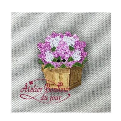画像2: ライラック の 花束 フランス 製 木製ボタン アトリエ ボヌール ドゥ ジュール 紫丁香花