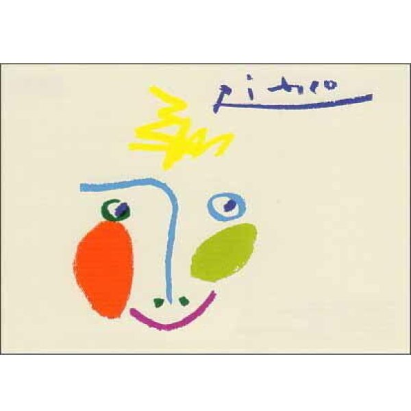 画像1: パブロ ピカソ ドローイング 愉快 Pablo Picasso ポストカードスイス 製 グリーティングカード 絵はがき  (1)