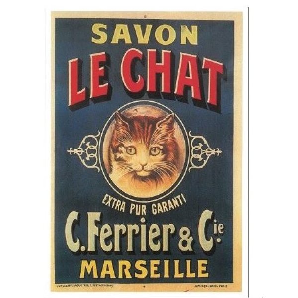 画像1: SAVON LE CHAT 猫  Cat フランス 製 ポストカード  グリーティングカード 絵はがき 猫 ねこ ネコ (1)