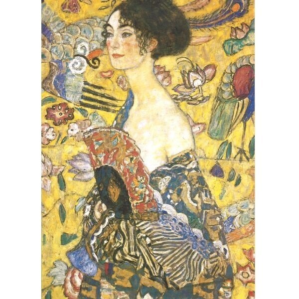 画像1: 扇を持つ婦人 グスタフ・クリムト Gustav Klimt ポストカード ドイツ 製 グリーティングカード 絵はがき (1)