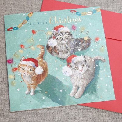 画像2: クリスマス  3匹の猫 グリーティングカード イギリス 製  ポストカード 絵はがき ねこ ネコ