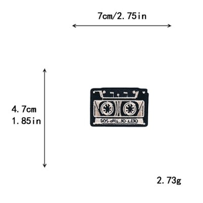 画像2: カセットテープ  刺繍 アイロン ワッペン アップリケ