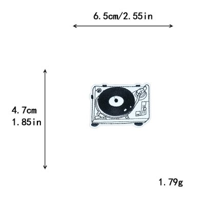 画像2: レコードプレイヤー  刺繍 アイロン ワッペン アップリケ