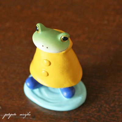 画像3: Copeau コポー レインポンチョのカエル 梅雨  置物 ダイカイ オブジェ カエル カッパ
