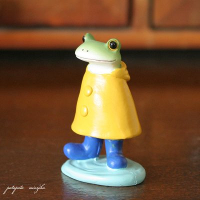 画像1: Copeau コポー レインポンチョのカエル 梅雨  置物 ダイカイ オブジェ カエル カッパ