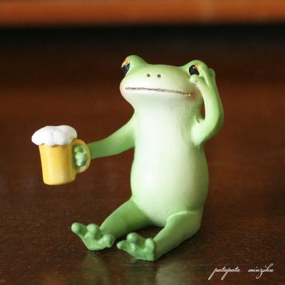 画像1: Copeau コポー ほろ酔いのカエル  置物 ダイカイ オブジェ カエル ビール