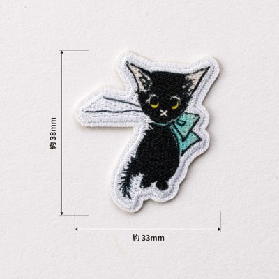 画像1: くらはしれい Kurahashi Rei  絵本 こねこのトト ワッペン シール ＆ アイロン ワッペン アップリケ ステッカー 黒猫 子猫