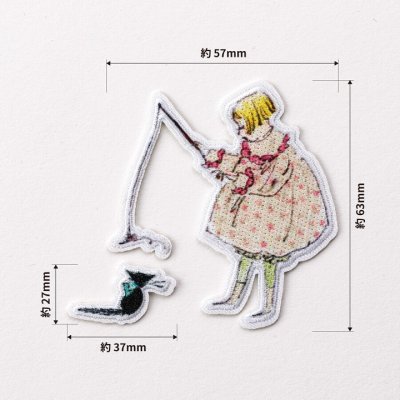 画像1: くらはしれい Kurahashi Rei  絵本 こねこのトト ワッペン トトと遊ぶ女の子 シール ＆ アイロン ワッペン アップリケ ステッカー 黒猫 子猫