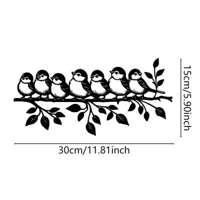 画像3: 7羽の小鳥と枝 メタルウォールアート ウォールサイン バード サインボード コベントアイアン スズメ 小鳥