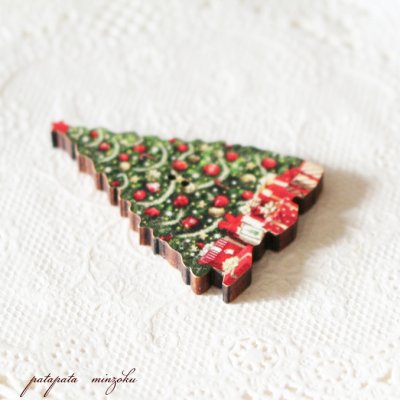 画像1: クリスマスツリー フランス 製 木製ボタン アトリエ ボヌール ドゥ ジュール クリスマス