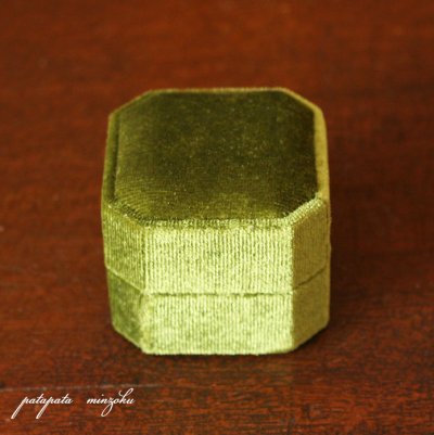 画像2: ベルベット ジュエリー ボックス ペアリング リングホルダー スターアニス フォレストグリーン 指輪ケース リング 指輪