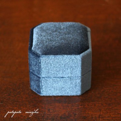 画像2: ベルベット ジュエリー ボックス ペアリング リングホルダー スターアニス ダークブルー 指輪ケース リング 指輪