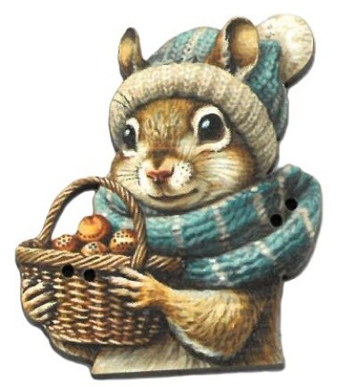 画像2: バスケットを持ったリス フランス 製 木製ボタン アトリエ ボヌール ドゥ ジュール リス