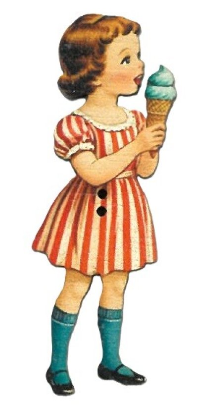 画像2: アイスクリームを持った女の子 フランス 製 木製ボタン アトリエ ボヌール ドゥ ジュール 女の子