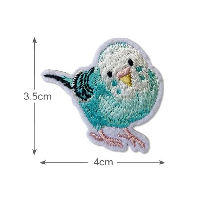 画像2: セキセイインコ 刺繍 シール & アイロン ワッペン インコ アイロンワッペン アップリケ 小鳥