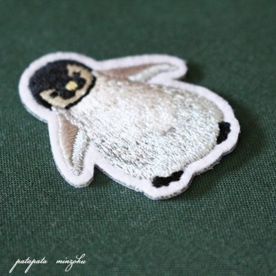 画像1: ペンギン 刺繍  シール ＆ アイロン ワッペン アイロンワッペン アップリケ