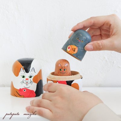 画像2: マトリョーシカ ねこのお正月  NEIN MARKE  /  ナインマーケ 小物入れ オブジェ 猫 ねこ ネコ