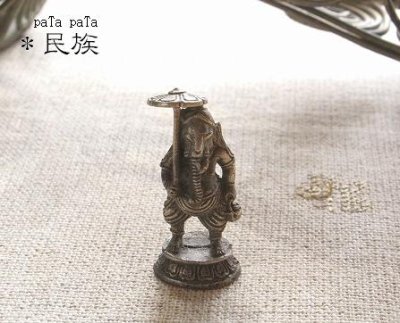 画像1: 傘　ガネーシャ　銀 小仏像