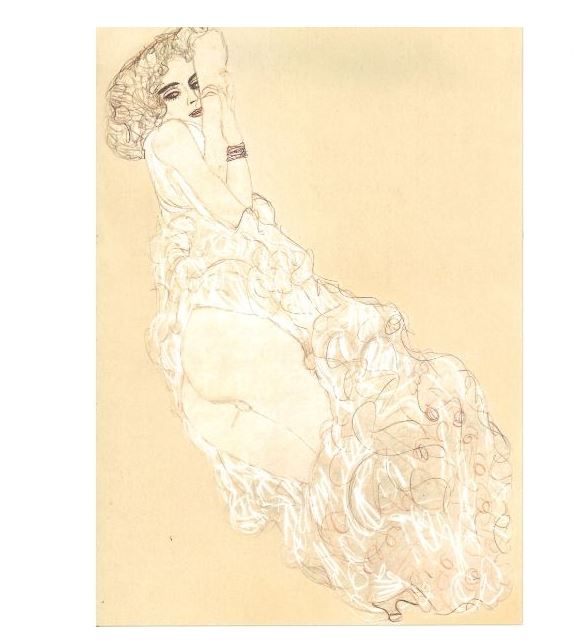 Reclining Nude グスタフ・クリムト Gustav Klimt ポストカード ドイツ 